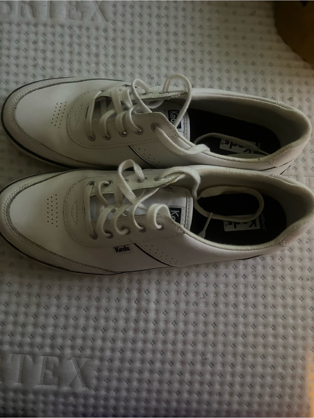 Keds White Low-Top Lace-Up Sneakers with Black Trim